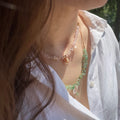 2022 Trendy Boho Minimalist Choker Necklace Women Natural Gravel Gemstone Tassel Pattern Layered Shell Charm Weddings Parties
