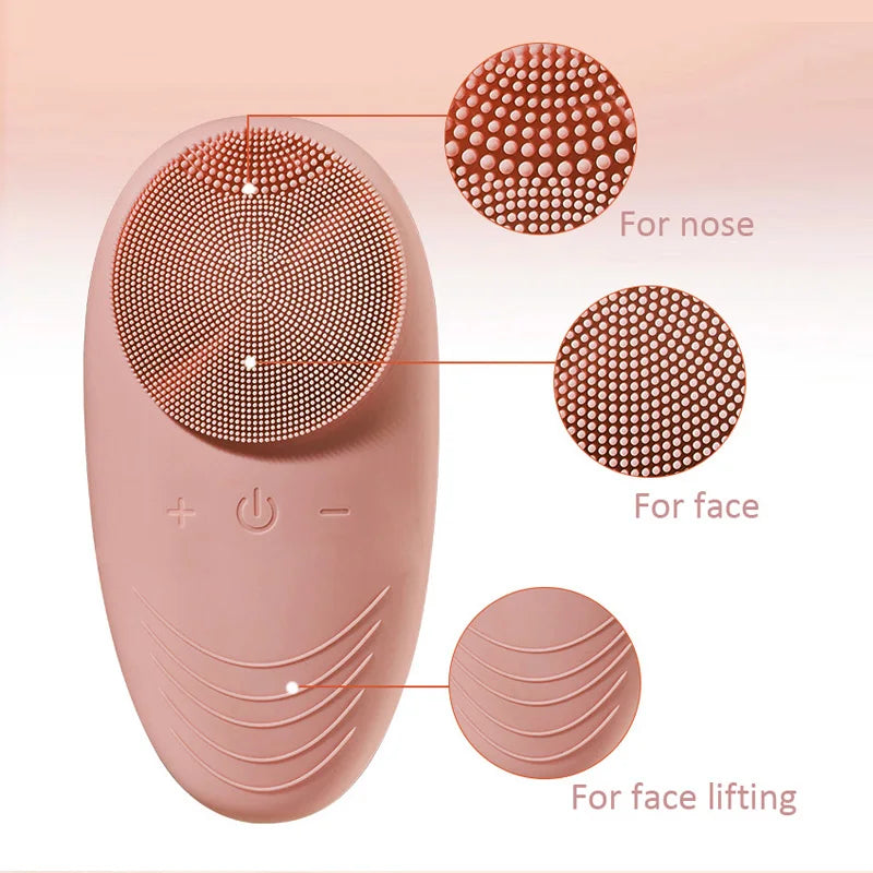 Wholesale Custom Waterproof Facial Brush Silicon Vibrating Ultrasonic Facial Cleansing for Homeuse Delicate Appearance