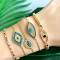 HOVANCI Mexico Hot Sale 18k Gold Jewelry CZ Bracelet Multi Style Charm Evil Eyes Rhinestone Diamond Adjustable Rope Bracelet MegaBDM