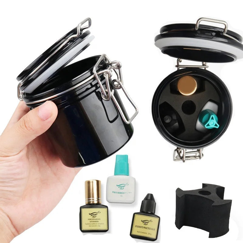 Professional Lash Extension Glue Storage Containers Eyelash Ciliary Glue Storage Tank Fres