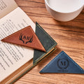 Personalized Leather Corner Bookmark Engraved Leather Bookmark Monogrammed Leather Bookmark Anniversary Gift Gift for Reader
