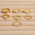 Minimalist Non Tarnish Jewelry 18k Gold Plated Ring Square Zircon Stainless Steel Rings for Women