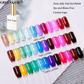 New 12 Colors Neon Jelly Nail Gel Polish Custom Private Label Jelly Gel Nail Polish 15ml Ice Translucent UV Nail Art Gel