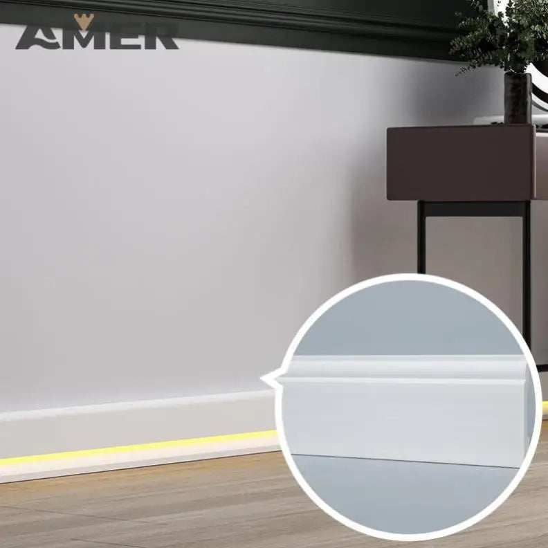 Rongke OEM White Polystyrene White Primed PS/ps Skirting Board Color Baseboard