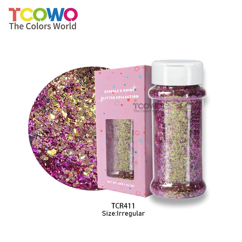 Chrome Sequins Xmas Flakes Multichrome Magic Chunky Glitter Flake Chameleon Glitter Polyester PET Ingredients Shaped Makeup