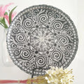 Luxury Eco-Friendly Lace Charger Glass Plates Food-Safe Sea Plant Gold Green Colors Party Home Modern Stylish Dining Dishes