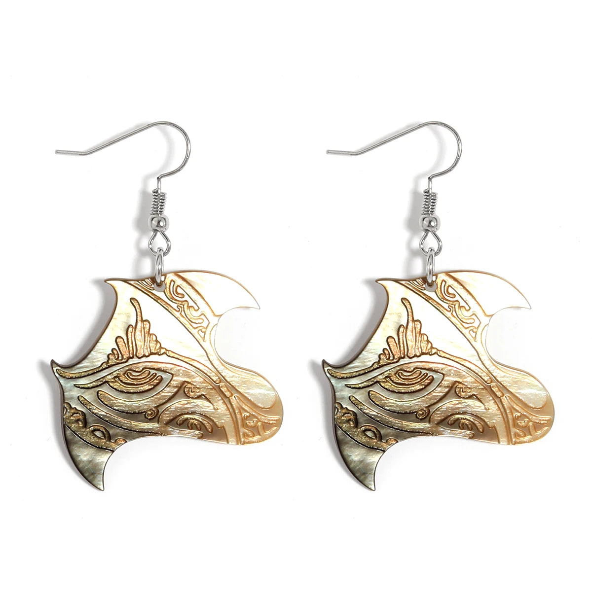 Wholesale Hawaiian Designer Personality Silver Plated Mother of Pearl Earrings Cheap Jewelry Online