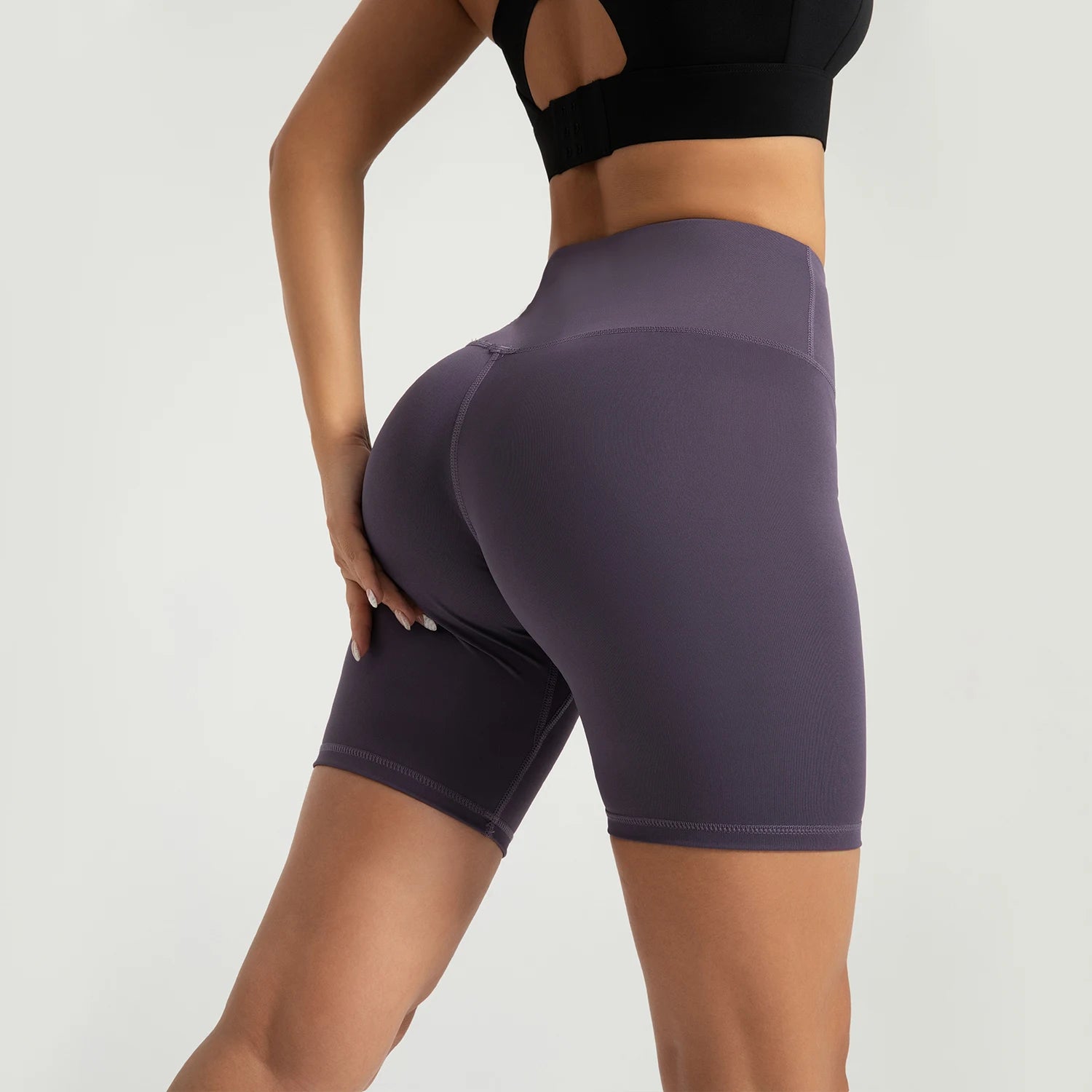 Lulu XL High-Waist Elastic Spandex Shorts Quick Dry Cropped Pants Sports Fitness Yoga Peach Bottom Lifted Waist Training