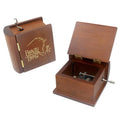 Wholesale Solid Wood Book Hand-cranked Music Box 18 Note DIY Carving Custom Retro Creative Children's Birthday Holiday Gift