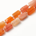 Wholesale Faceted Orange Stripe Botswana Agate Beads Cylinder Shape Loose Stone Beads for Jewelry DIY