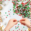 Red Green Plastic Tri Beads for Crafting DIY Christmas Ornaments Wreath Candy Cane Xmas Holiday Tree Beads Bead Assortments"