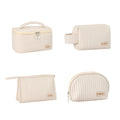Wholesale Waterproof PU Leather Cosmetic Pouch Bags for Women Custom Logo Soft Wash Travel Portable Makeup Bags Zipper Fashion