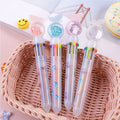 Students Stationery Creative Cute Sequin Transparent Multi Color 10 in 1 Ball Pen for School
