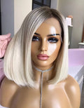 Hot Selling Quality Virgin European Human Hair Cuticle Aligned Highlights Color Straight Bob Wig Lace Front Wigs for Woman