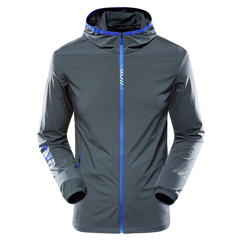 Summer Men Women Nylon Spandex Quick Dry Sport Running Outdoor Hiking Zip Unisex Hoodie Windbreaker Jacket