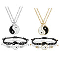 Hot Sale Alloy Tai Chi Braided Bracelet Eight Diagrams Yin  Yang Pendant Patchwork Necklace Hand Woven Rope