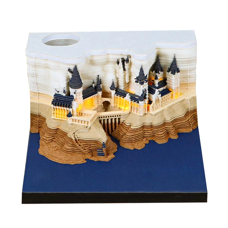 2027 Hot Sale Exquisite Magic Castle Original DIY Notepad 3D Memo Pad Desk Paper Calendar With Notepad Craft Paper
