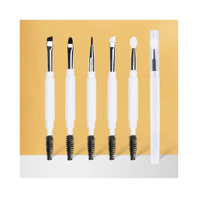 Professional Dual End Mascara Brushes Lip Gloss Tube with Silicone Brush Applicator and Portable Angled Eyebrow Brush