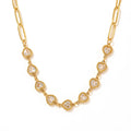 Wholesale 18K Gold Plated Stainless Steel Tennis Heart Choker Necklace for Women Trendy Link Chain with Zircon for Engagement MegaBDM