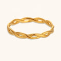 Dingran Trending  Minimalist Super Thin Woven Chain Rings Stainless Steel Pvd Gold Plated Jewelry
