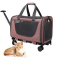 Airline Approved Pet Carrier for Cats Dogs Rolling Wheels Telescopic Handle Oxford Material Zipper Closure Breathable Stroller
