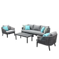 Outdoor Woven Rope Sofa Sets Garden Furniture Dining Weaving Armchair Patio Outdoor Sofa Garden Set