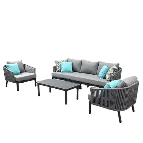 Outdoor Woven Rope Sofa Sets Garden Furniture Dining Weaving Armchair Patio Outdoor Sofa Garden Set