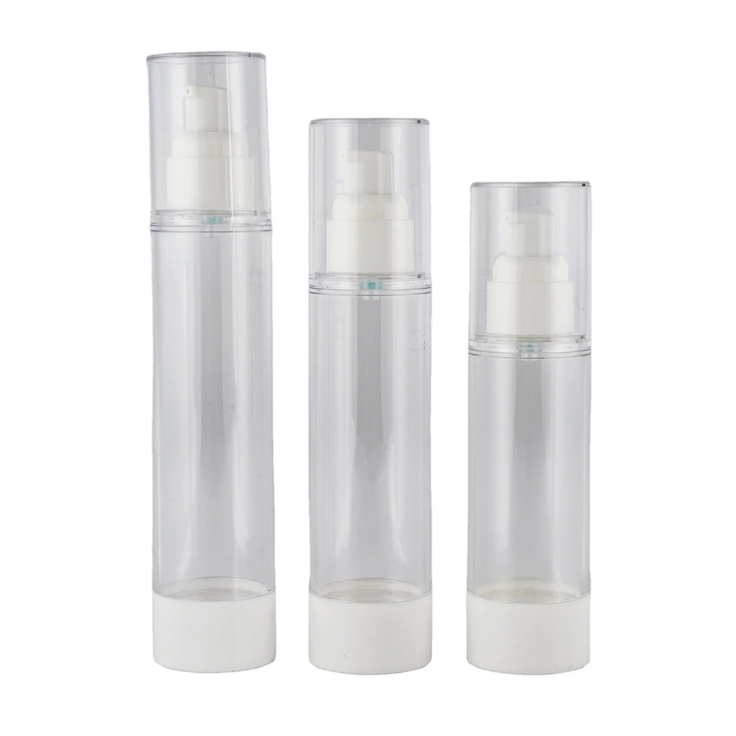 80ml 100ml 120ml Low MOQ in Stock Ready to Ship High Quality Empty Basic White Eye Cream Serum Airless Pump Plastic Bottle