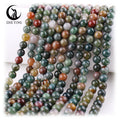 Zhe Ying 6/8/10mm Indian Agate Beads Bracelet Natural Stone Beads for Jewelry Making Natural Indian Agate Stone Beads