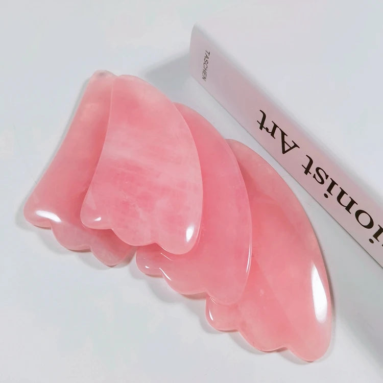 HZ Best Price Facial Scraping Board Gua Sha Massage Tool Rose Quartz Jade Eye Roller Brush Skin Care Serum S002E