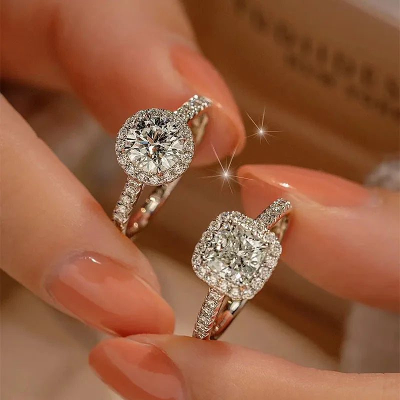 HOVANCI Luxury Designer Bulk Wedding and Engagement Unique Stackable Round Square Eight Heart Eight Arrow Zircon Rings for Women