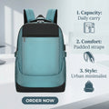 Men's Large Capacity Laptop Backpack with Waterproof Anti-Theft USB Charging Port Nylon Material Daily Use Design