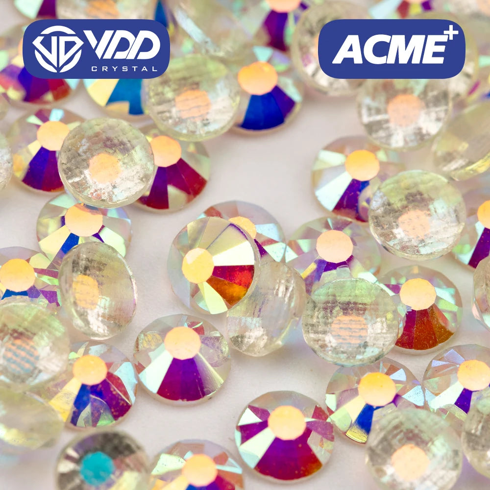 VDD 057 Transparent AB ACME Top Quality Hot-Fix Glass Rhinestones Crystal Flatback Stones Garment Decoration Wedding Dress