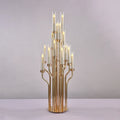 Wholesale Tall Glass Tube Gold Metal Pillar Candlesticks for Wedding Centerpieces