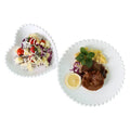 Solhui Creative Ceramic Pearl Edged Plate White Steak Plates Home Dish Heart Shaped Dinnerware