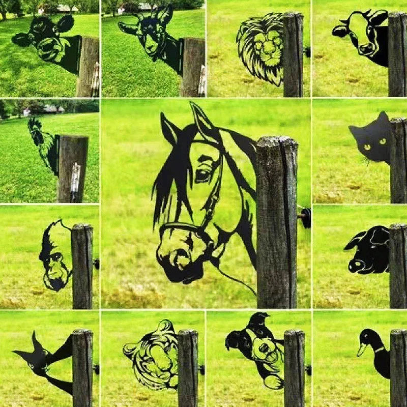 Creative Donkey Silhouette Animal Dinosaur Outdoor Metal Plug-In Park Decoration Ornaments Wholesale Garden Ornaments