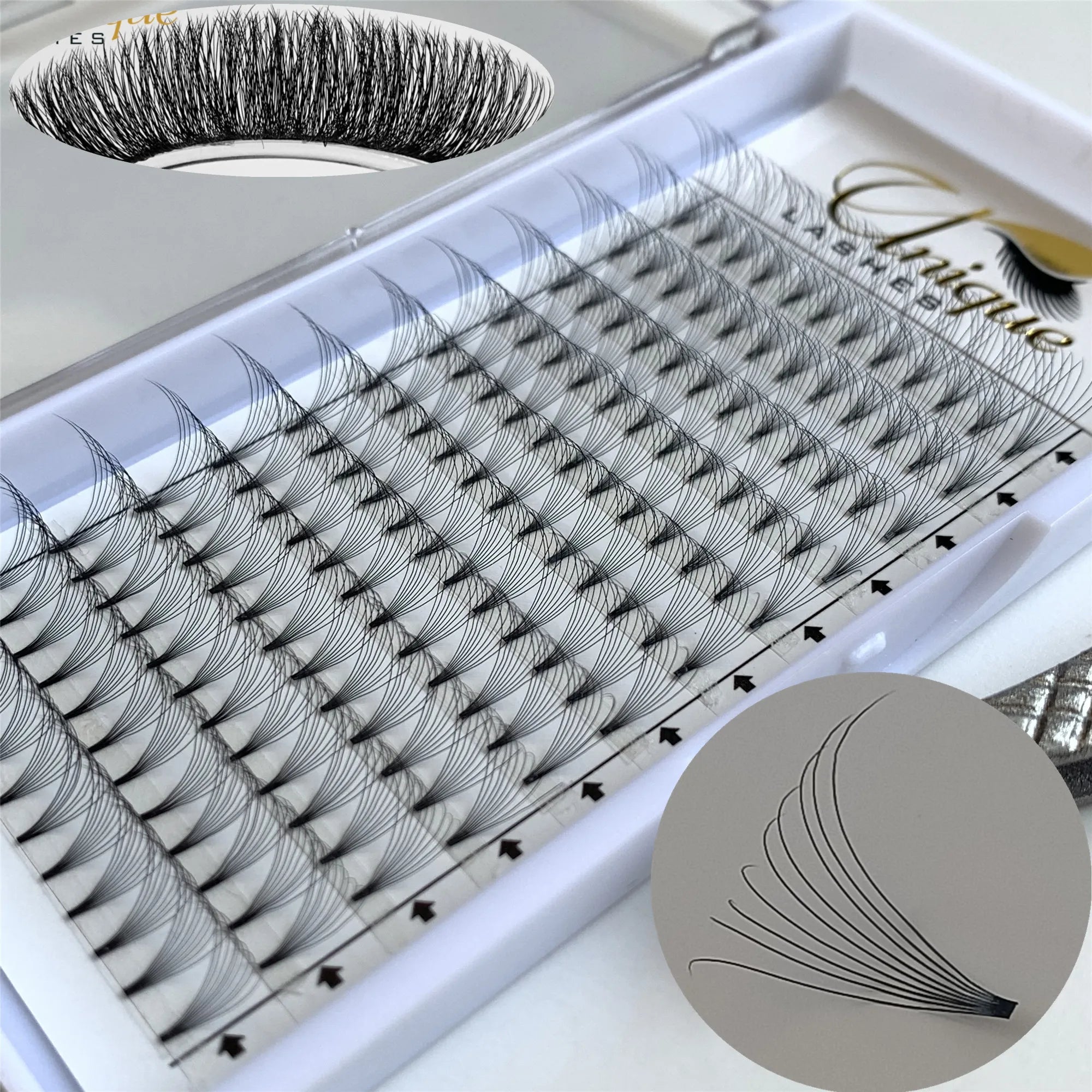 Handmade 3d 4d 5d 6d 7d 8d 10d Fan Eyelashes Short Stem Bulk Top Grade Pointy Base Premade Fans