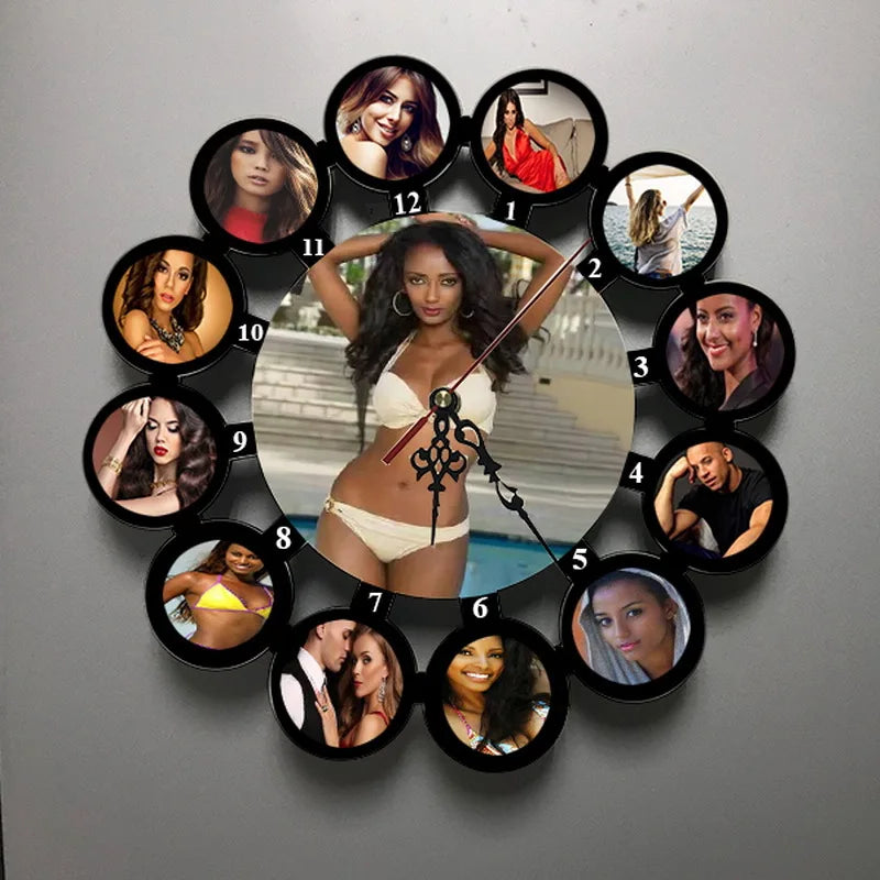 RubySub 12 Inch Round Shape MDF Custom Wood Sublimation Wall Clock Photo Frame Blanks