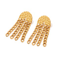 New Arrival 18K Gold Plated Texture Chain Earring Stainless Steel Cuban Chain Tassel Earring