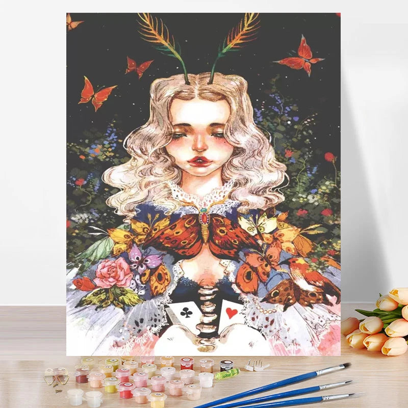 Wholesale Painting by Numbers Portrait Handmade Oil DIY Cartoon Living Room Bedroom Decoration Canvas Painting Picture Kit