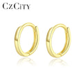 CZCITY Designer Inspired Silver Jewelry 925 Sterling Silver Small Hoop Clip on Earrings Women Silver Earrings