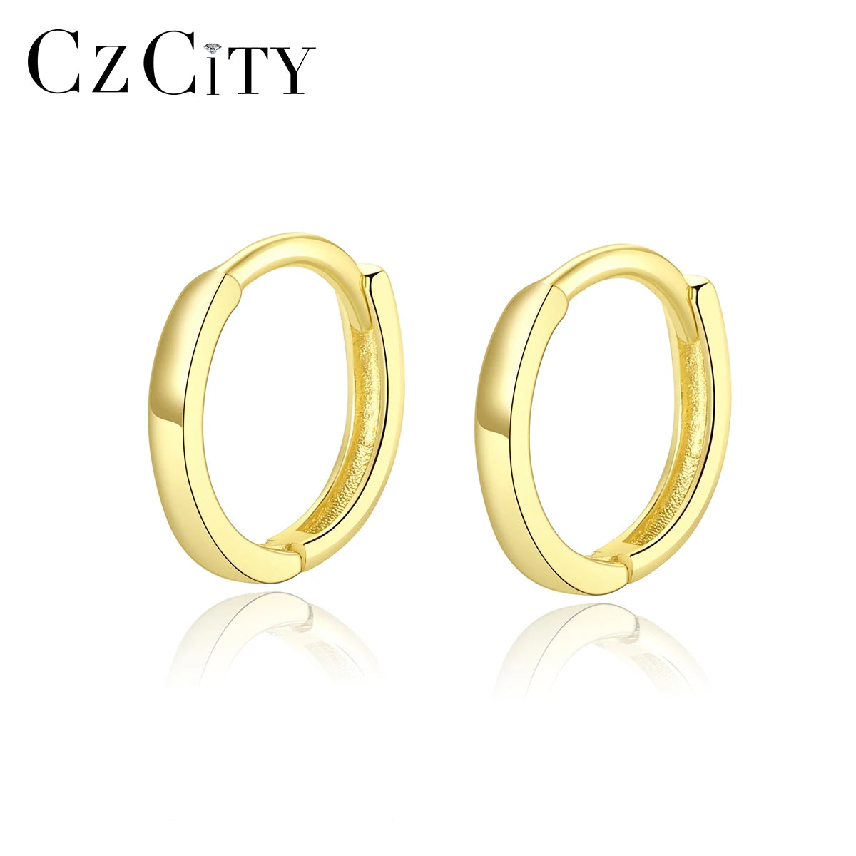 CZCITY Designer Inspired Silver Jewelry 925 Sterling Silver Small Hoop Clip on Earrings Women Silver Earrings
