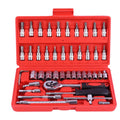 46 Piece Set of Auto Repair Tools On-board Household Repair Kit Wrench Socket