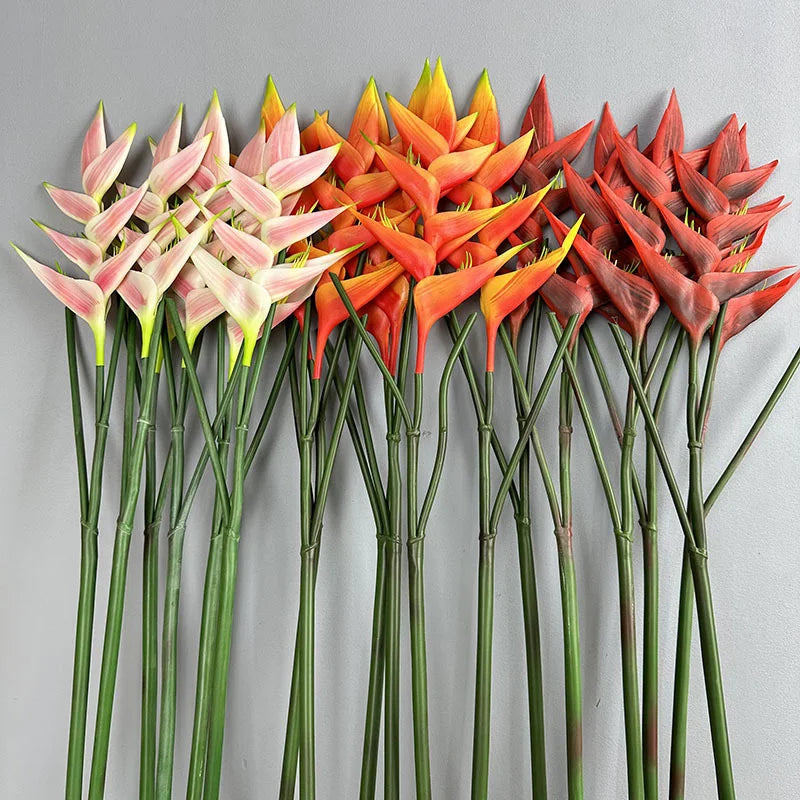 High-end Anthurium Birds of Paradise Artificial Real Touch Green Plant for Living Room Vase Flower Arrangement Decoration