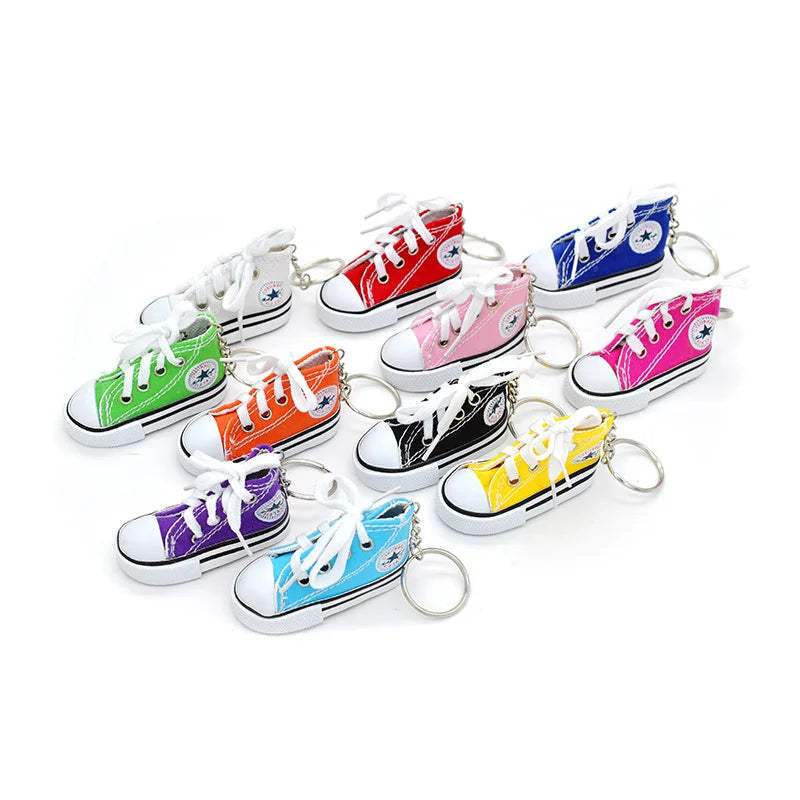 Cute Mini Canvas Sneaker Keychain Tennis Shoes Key Chain Sport Shoes Keyrings for Women Men Bag Hangings Couple Friend Gift
