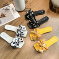 RTS 2021 Factory Price Design Sandals for Women Bow Tie Satin Flat Summer Shoes Women Sandals