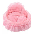OEM ODM Pet Dog Kennel Four Seasons Removable Oval Dog Cat Bed Kennel House Luxury Princess Style Pet Bed
