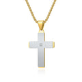 New Design Matte Surface Silver Cross Necklace Pendant Men