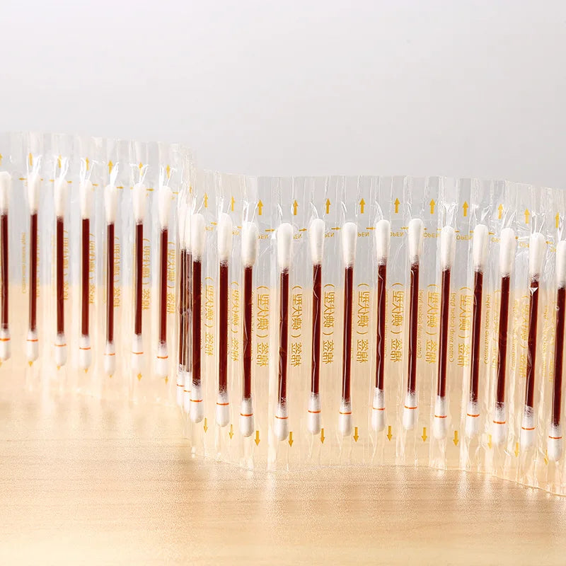 Disposable 10pcs Filled Cotton Swabs Iodophor Fill Swab Cotton for Daily Injury Care
