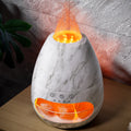Hot 3D Fire Flame Warm Light Aromatherapy Diffuser Large Fog Simulation 200ml Capacity Himalayan Salt Stone Newest Household